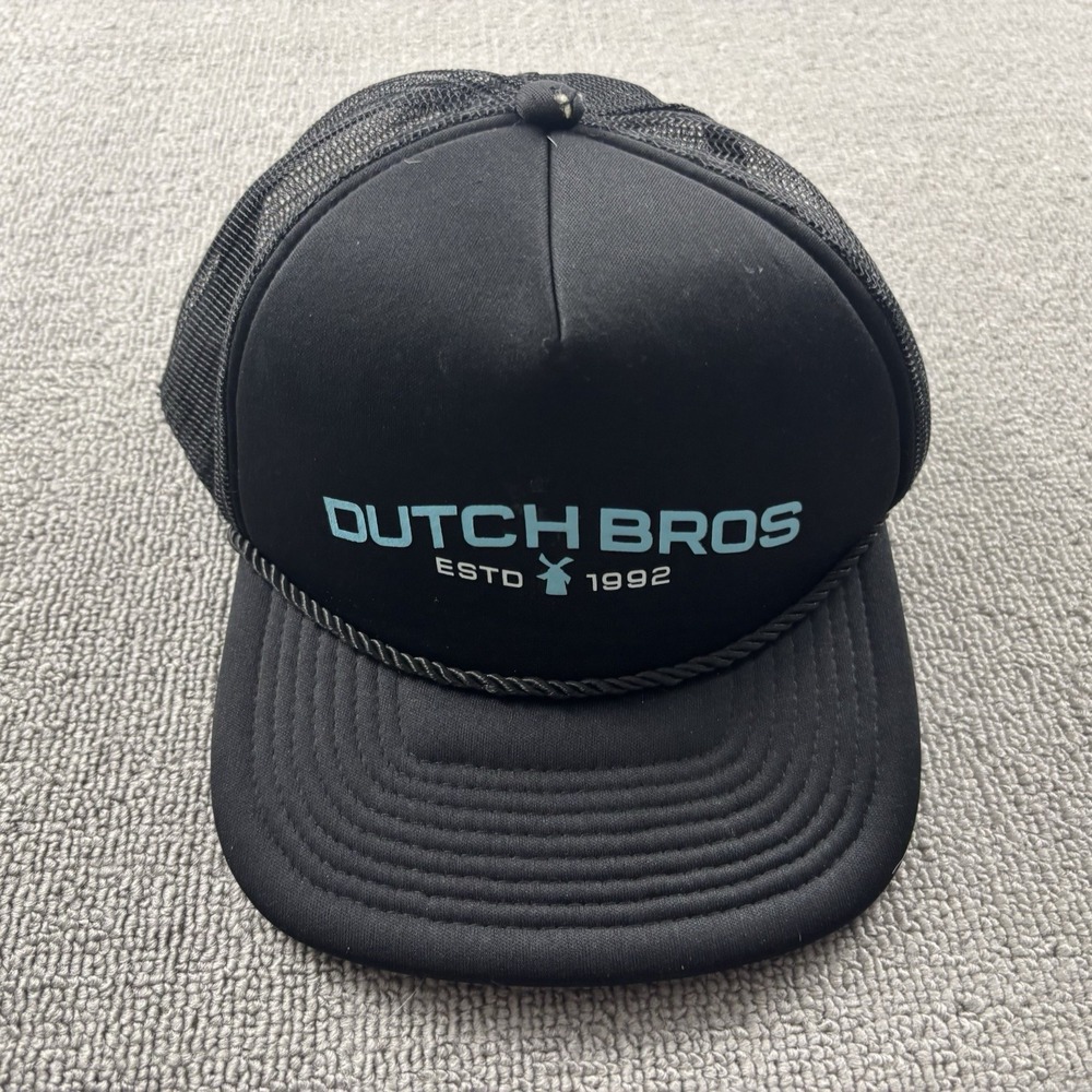 Dutch Bros Coffee Hat Adult One Size Black Mesh Adjustable Cap Casual Men's